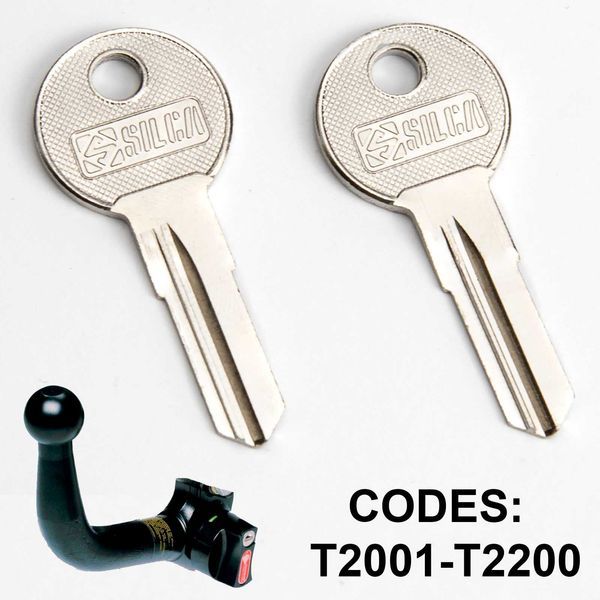 Резервен ключ за теглич Bosal / Oris – AK4, AK6, кодове T2001–T2200