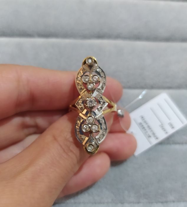 Золотой кольцо Маркиза с бриллиантом 750СССР