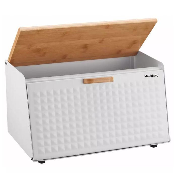 Cutie pentru paine, din oțel, alb, 35,5 x 17 cm, Klausberg