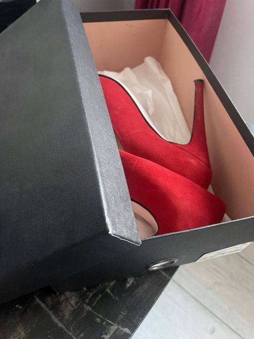 Pantofi 36, rosii, musette, piele