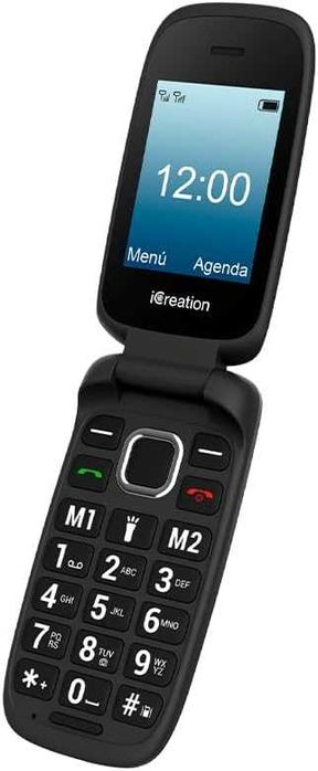 iCreation Черен сгъваем телефон, Bluetooth, USB-C и две SIM карти