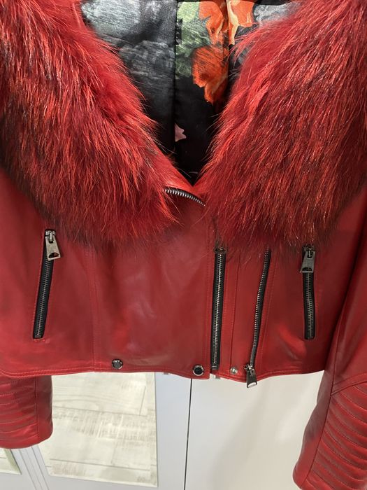 Дамско яке от естествена кожа и естествен косъм