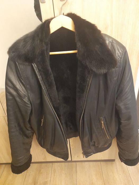 Кожено яке с яка от норка