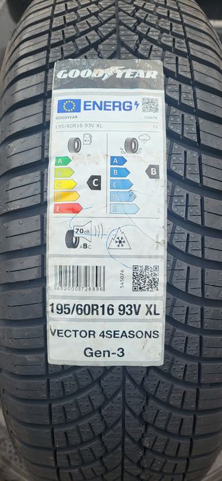 1 anvelopa noua 195 60 16 goodyear 4seasons gen3 2023