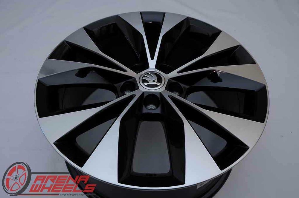 Jante Noi 18 inch Originale Skoda Superb 3V Negru Diamond Cut