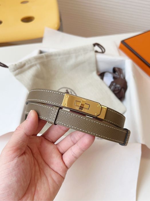 Curea Hermes Kelly ! Piele naturala Epsom Grey ! Originala