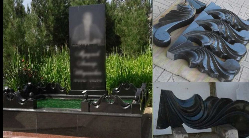 Памятники надгробные с дорогими и с простыми оградками..цех"Светлана"