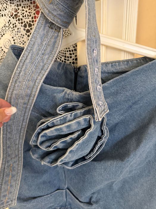 Set blugi cu fusta si vesta superb