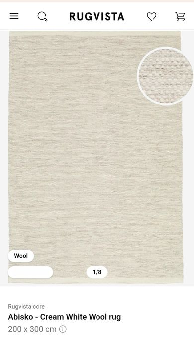 NOU Covor Rugvista lana 100%