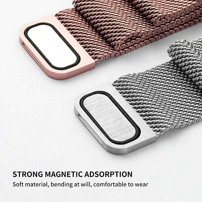 Curea metalica milanese loop cu prindere magnetica ceas Apple Watch 7 8 6 5 4 SE 42/44/45mm