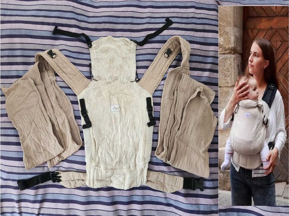 Слинг - еластичен, мрежест, за бебеносене / Ергономична раница