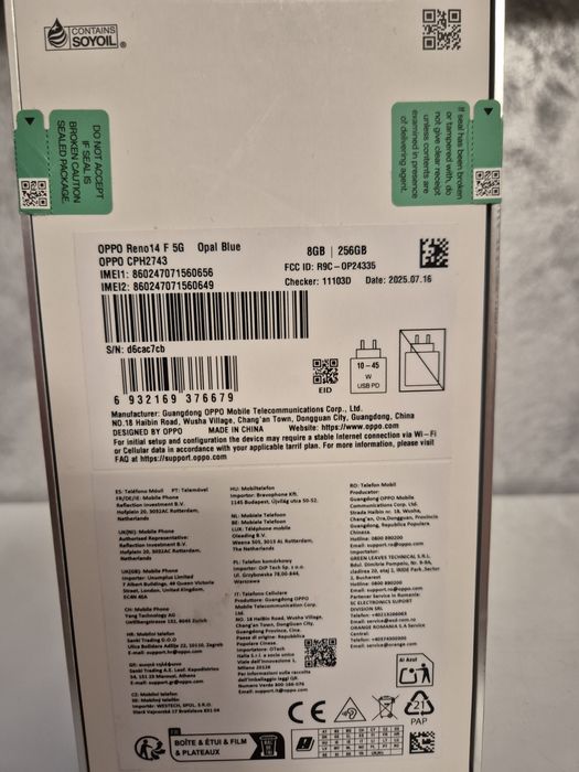 OPPO Reno 14 F 5G Sigilat