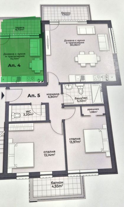 Продава се Тристаен апартамент в Варна, Аспарухово - 115 кв.м за 865 €/кв.м - Снимка #1