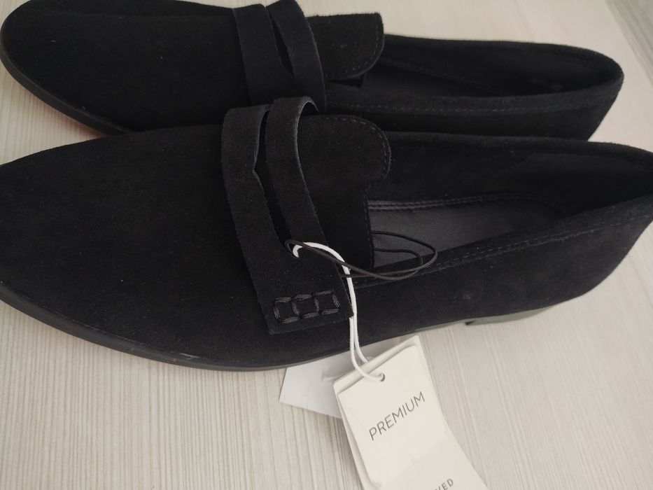 Дамски мокасини Reserved от естествен велур, размер 38