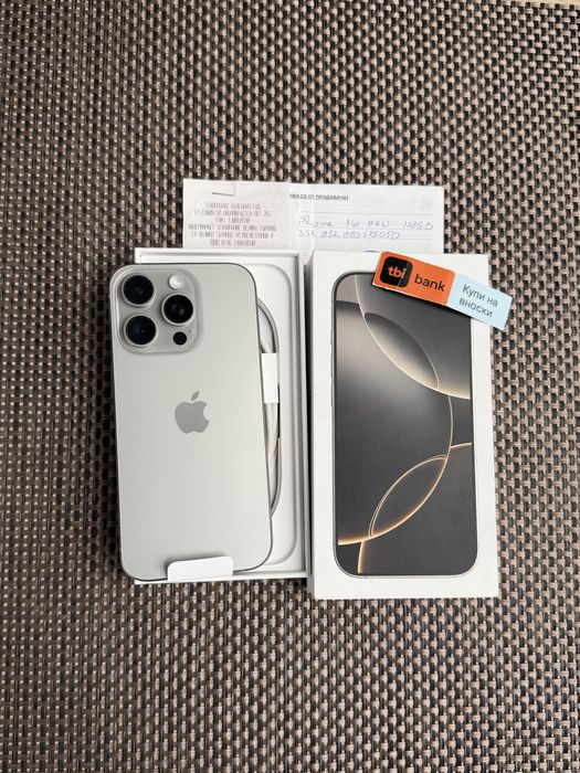 КАТО НОВ!*ЛИЗИНГ* iPhone 16 Pro 128Gb Natural Titanium / 24М ГАРАНЦИЯ