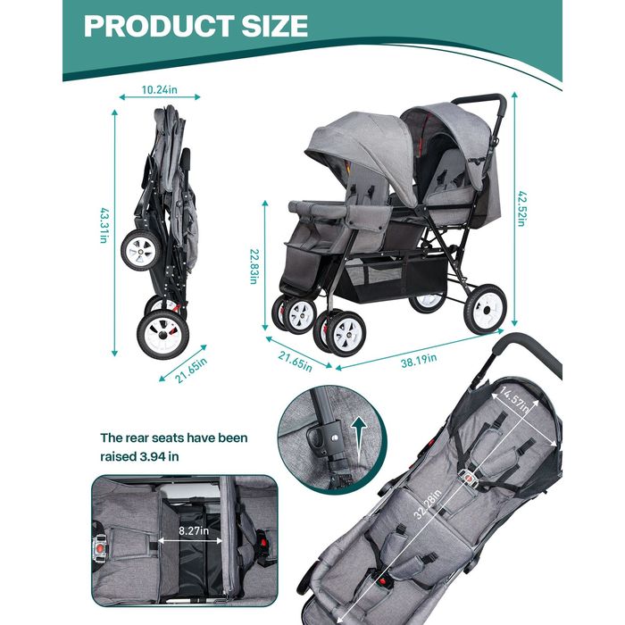 ПРОМОЦИЯ!Лека и маневрена ,Двойна Бебешка количка за близнаци ,