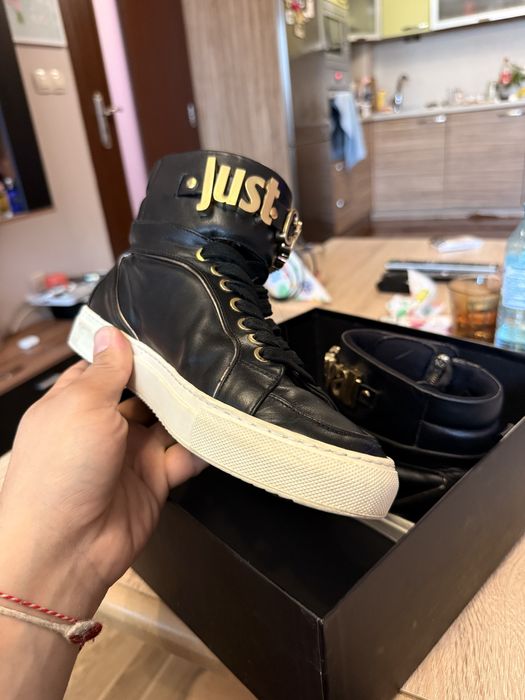 Оригинални Just Cavalli кожени обувки – висок клас, с кутия