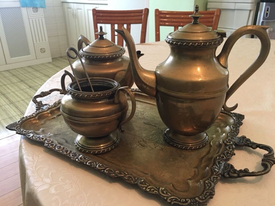 Антиквариат сервиз металл 19 век