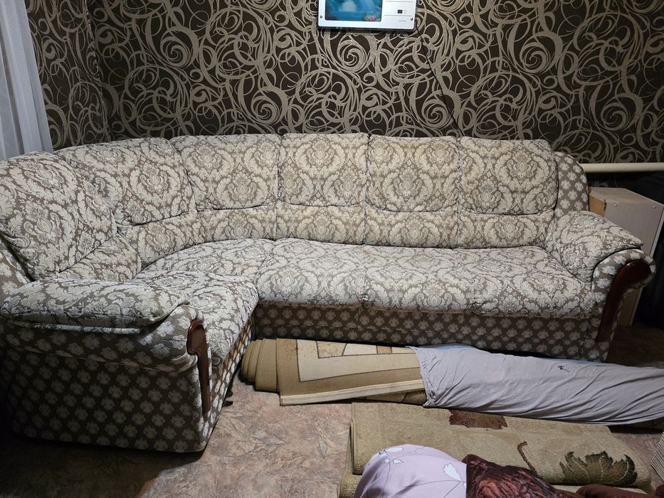 Диван+кресло деревянный каркас