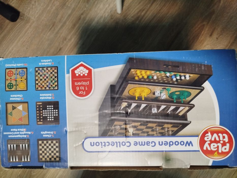 Дървена комбинирана игра 10 в 1 нова