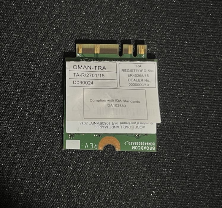 Placa Wi-Fi DW1830 802.11a/b/g/n/ac BCM943602BAED
