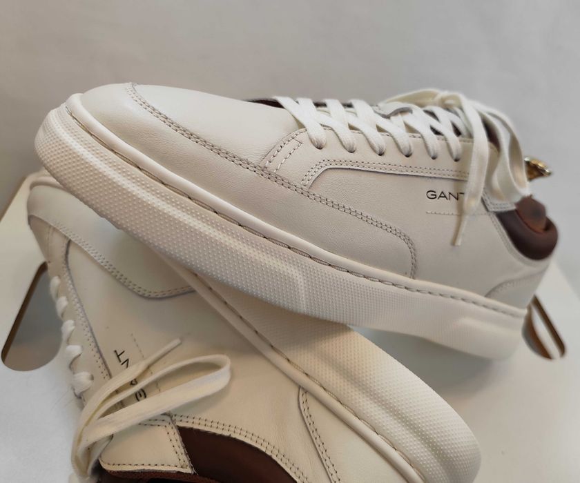 Pantofi sport casual 41 premium GANT NOI piele naturala moale alb
