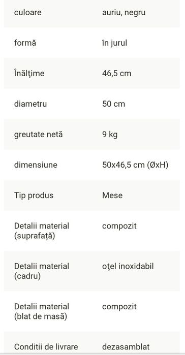 Măsuță cafea/ Măsuță rotundă