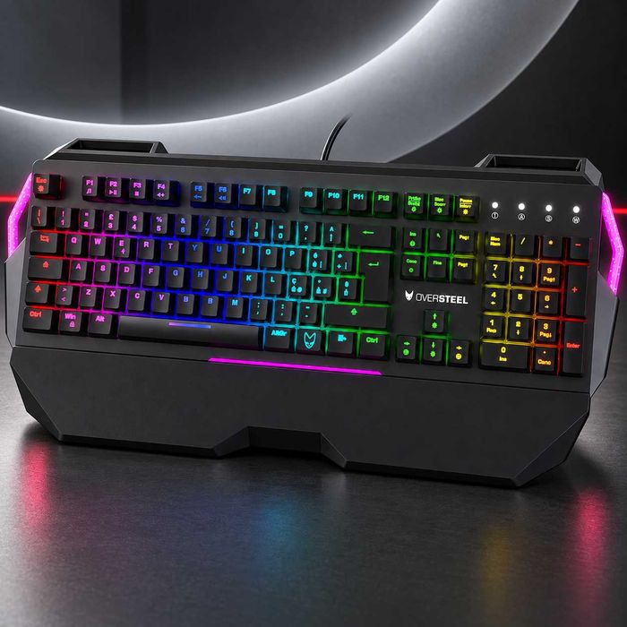 Tastatură mecanică gaming Oversteel IRON RGB, cu fir, layout italian, nouă