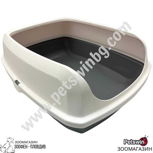 Полузатворена Котешка Тоалетна - M, L размер - Сива - Pet Interest