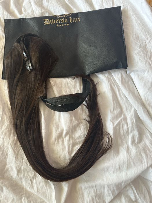 Естествена коса тъмно кестенява цвят шоколад