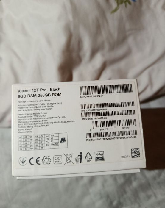 Xiomi mi 12 T PRO