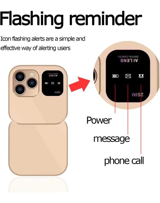 Мини телефон i16 Pro, две SIM карти, SD карта, FM, камера, LED