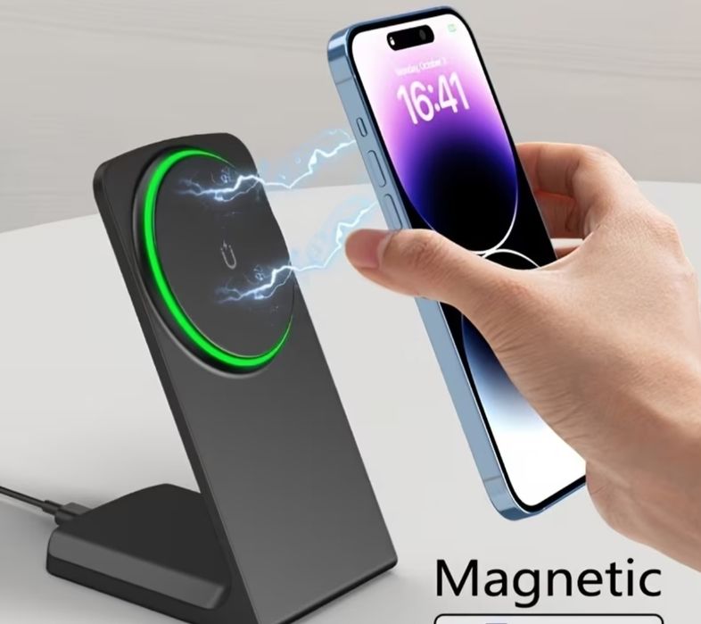 Стойка за безжично зареждане magsafe 15вата два цвята