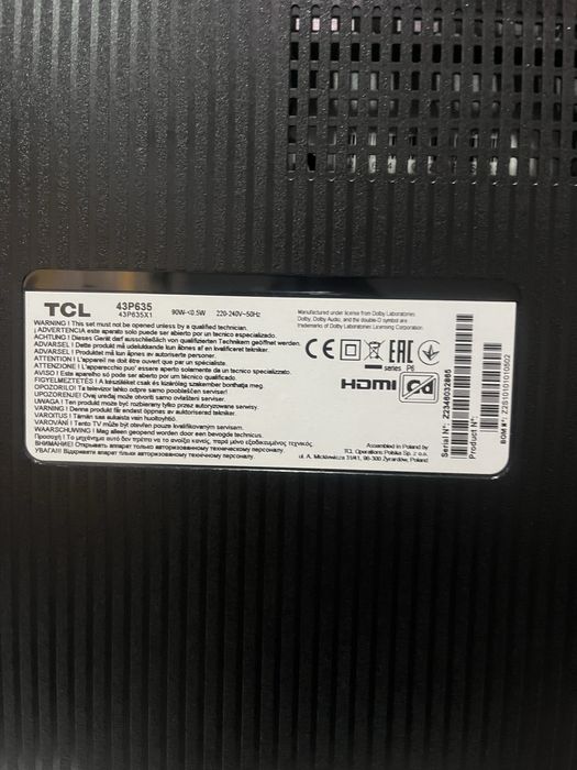 Телевизор TCL за части