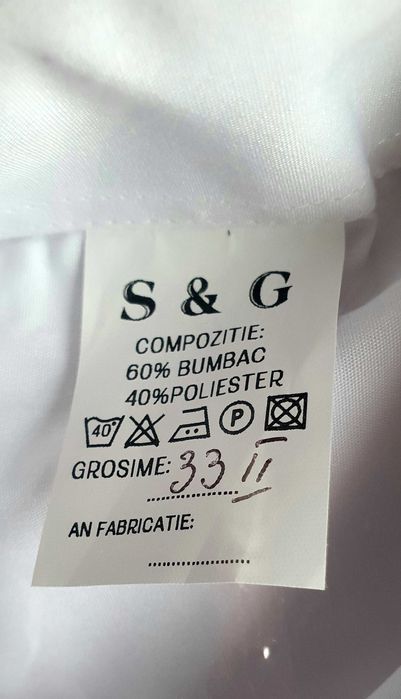 Cămașă albă damă cu mânecă lungă - Pompieri - mărimea 33/II