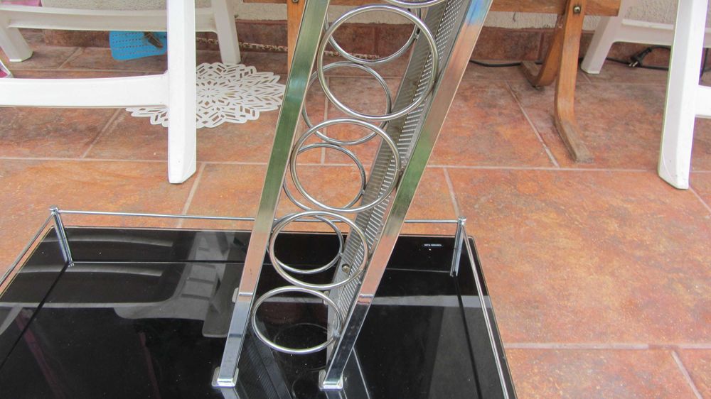 Carucior servire Gheridon frumos sticla si inox