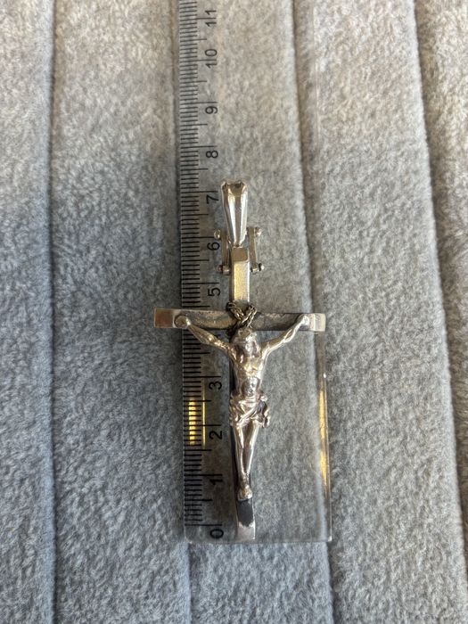 Сребърен ланец Панцер 925 и кръст 55см 120гр