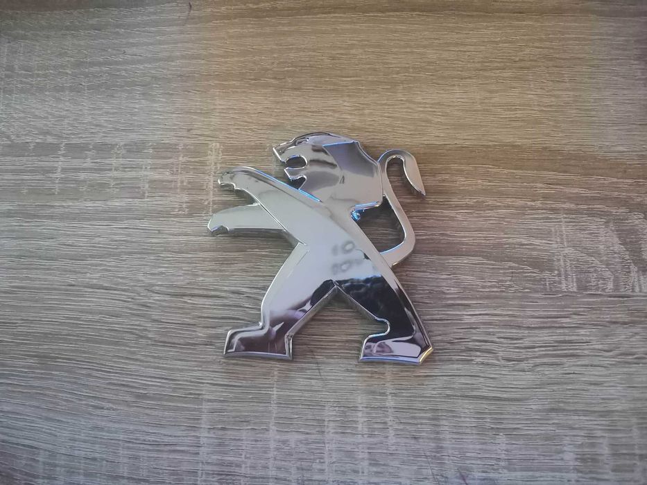 сребриста емблема лъвче за Peugeot голям размер