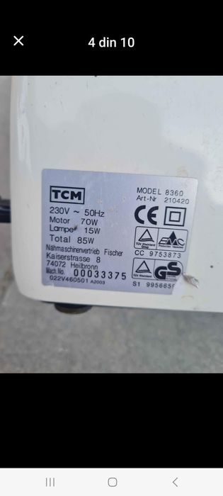 Mașina electrică de cusut marca TCM ,adusă din Germania,în stare impec