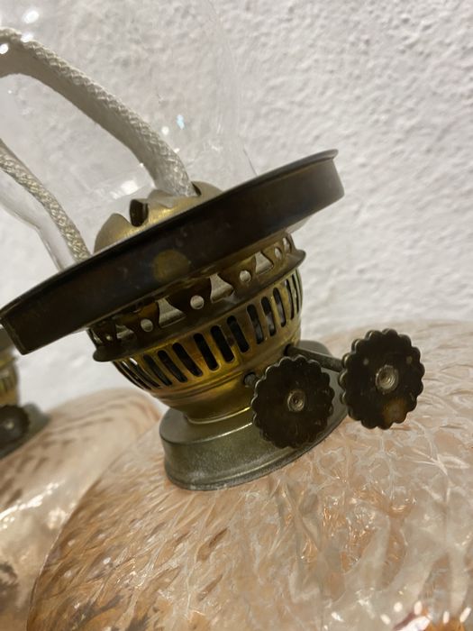 Огромни газени лампи с медна основа 80 см