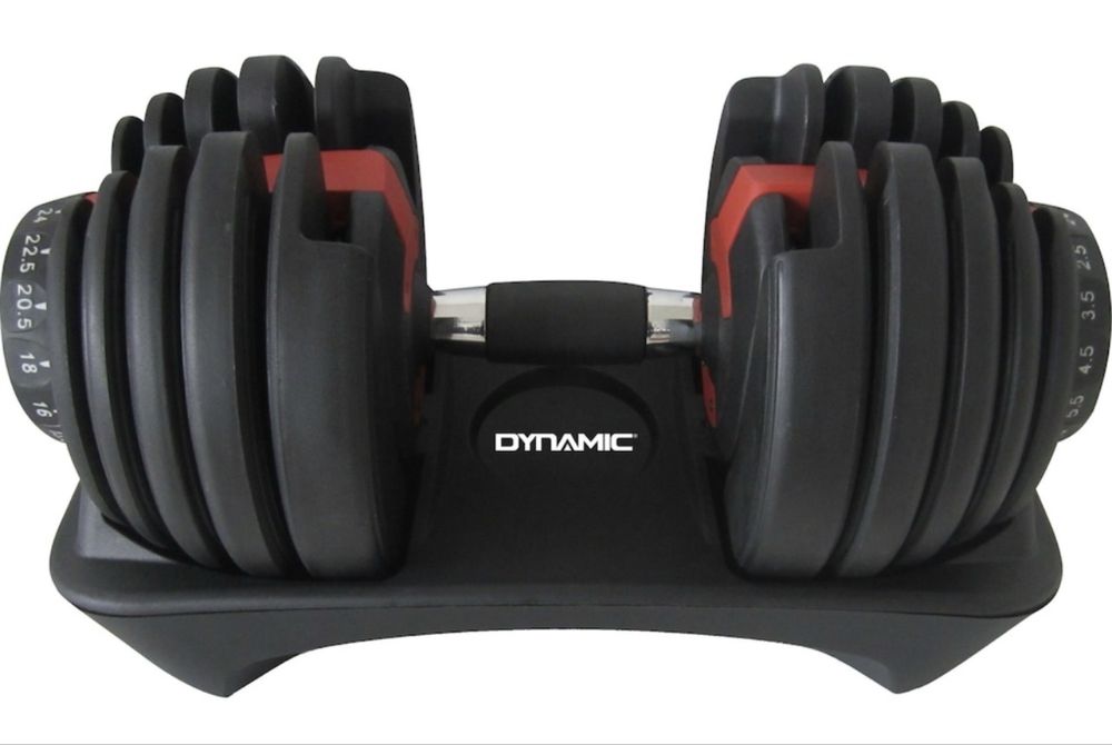 Gantere ajustabile Dynamic 24 kg – 5 trepte de greutate – Ca noi!
