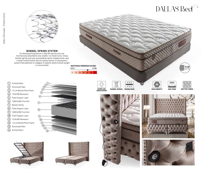 Тапицирано легло Dallas – с матрак