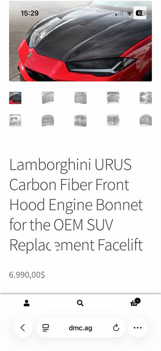 Capota Motor Lamborghini Urus Full Carbon