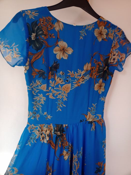 Rochie lungă voal imprimat cu flori