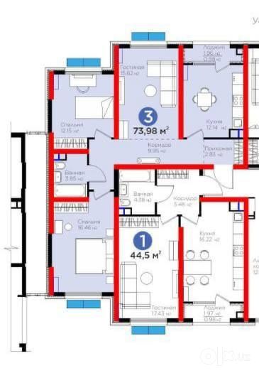 3-комнатная квартира 74 м², Мирзо-Улугбекский район, 3 этаж