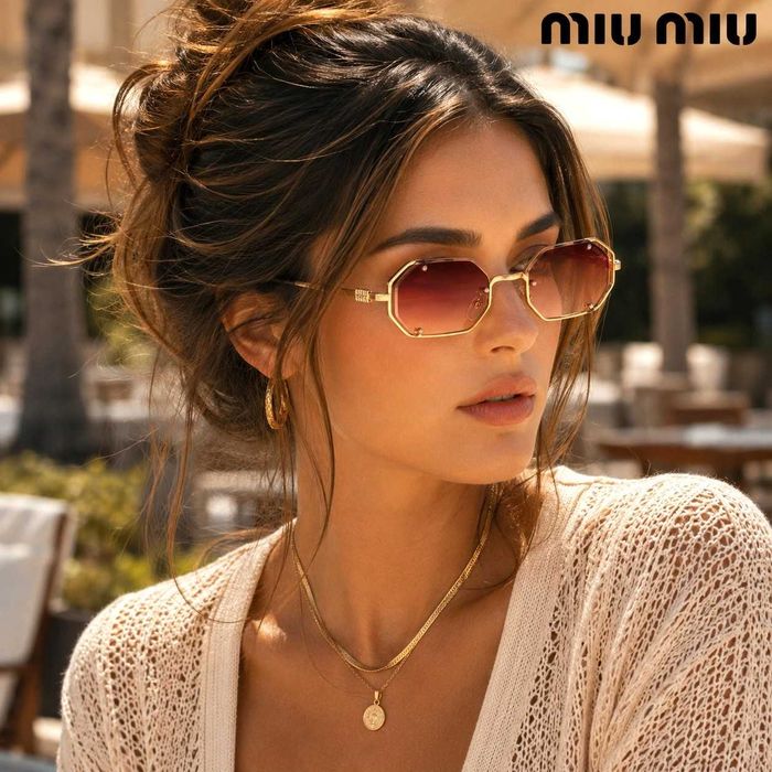 Miu Miu One 2027 Дамски слънчеви очила ромбоидни стъкла и интресна рамка