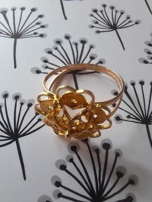 inel aur  filigran 14 K