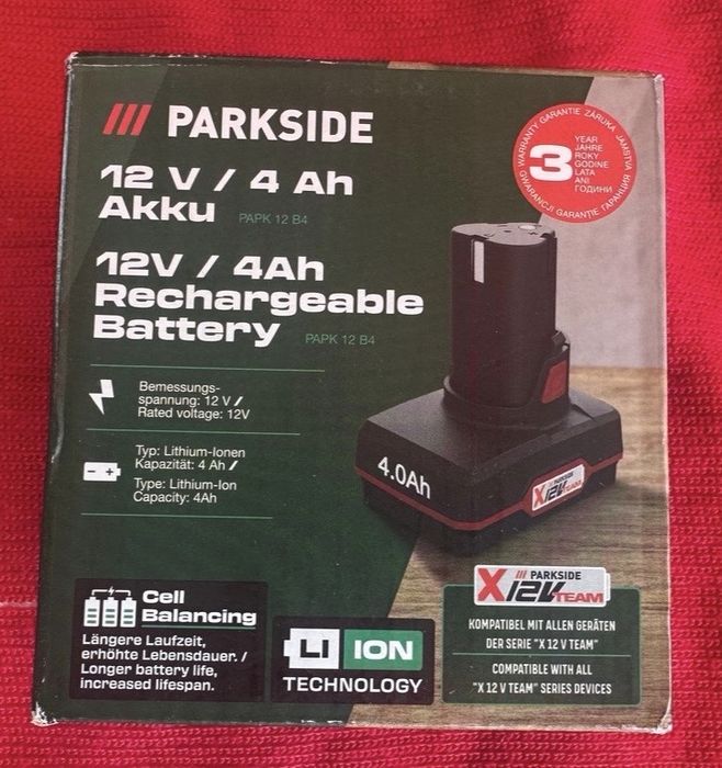 Parkside 12V 4Ah батерия