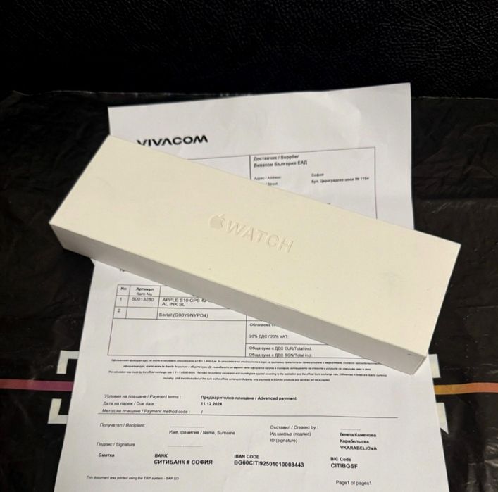 ЗАПЕЧАТАН 42mm Apple watch 10 Bluetooth Vivacom Гаранция 2г. Jet Black