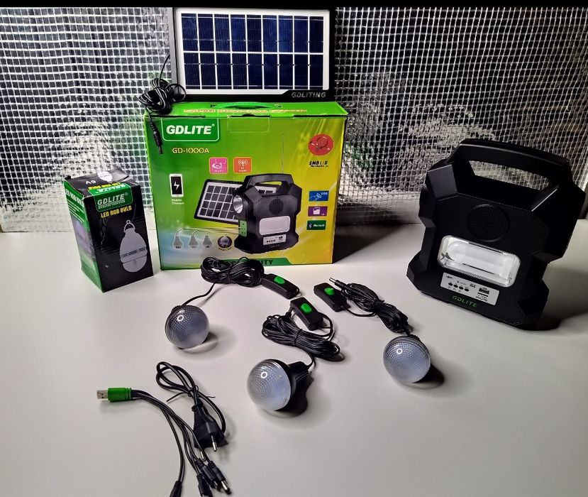 Kit generator solar GD1000 , pescuit , camping , locuinte izolate